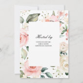 Blütenrosa Brautparty aus Blumen und Glitzer Einladung (Rückseite)