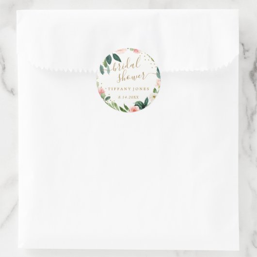 Blütenrosa Brautparty Confetti Runder Aufkleber (Tasche)