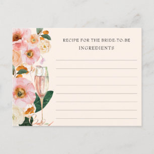 Blütenrosa Champagner Rezept für die Braut Postkarte