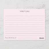 Blütenrosa Champagner Rezept für die Braut Postkarte (Rückseite)