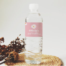 Blütenrosa Daisy Geburtstagswasser-Flasche Wasserflaschenetikett