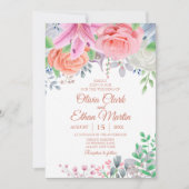 Blütenrosa Einladung (Vorderseite)