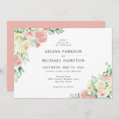 Blütenrosa Einladung (Vorne/Hinten)