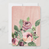 Blütenrosa elegante Taufe zum ersten Geburtstag Einladung (Rückseite)