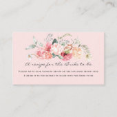 Blütenrosa elegantes Rezept für die Braut Begleitkarte (Vorderseite)