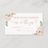 Blütenrosa erraten Sie, wie viele Bonbons es gibt Begleitkarte (Vorderseite)
