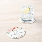 Blütenrosa Eukalyptus-Brautparty Runder Pappuntersetzer (Vor Ort)