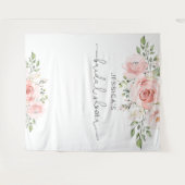 Blütenrosa Eukalyptus-Brautparty Wandteppich (Vorderseite (Horizontal))