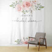 Blütenrosa Eukalyptus-Brautparty Wandteppich (Beispiel)