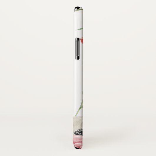 Blütenrosa Farbflorenmonogramm Case-Mate iPhone Hülle (Hinten/Rechts)