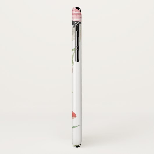 Blütenrosa Farbflorenmonogramm Case-Mate iPhone Hülle (Hinten/Links)