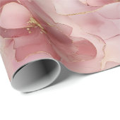 Blütenrosa Floral Geburtstag Geschenkpapier (Rolleneckpunkt)