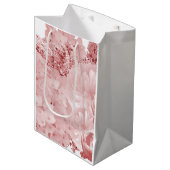 Blütenrosa Floral Mittlere Geschenktüte (Vorderseite Schrägansicht)