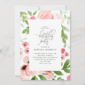 Blütenrosa Foto Geburtstag einladen Feiertagskarte (Rückseite)