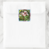 Blütenrosa Frangipani Tree Quadratischer Aufkleber (Tasche)