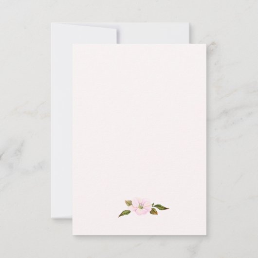 Blütenrosa Frühlingsbrause Blütenmädchendusche Dankeskarte (Rückseite)