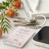 Blütenrosa-Gedenkgebet Schlüsselanhänger (Vorderseite rechts)