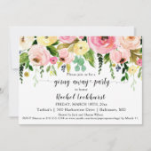 Blütenrosa Gelbe Blütenblüten verschwinden Party Einladung (Vorderseite)
