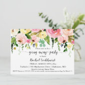 Blütenrosa Gelbe Blütenblüten verschwinden Party Einladung (Stehend Vorderseite)