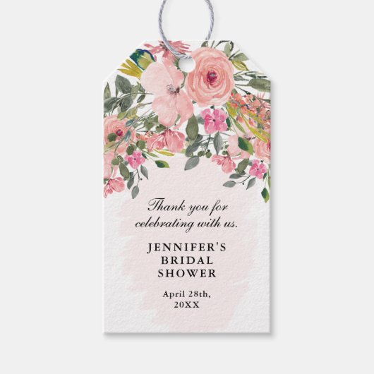 Blütenrosa Geschenkanhänger (Vorderseite)