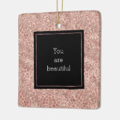 Blütenrosa Glitzer Leopard Keramikornament (Links)