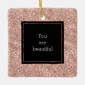 Blütenrosa Glitzer Leopard Keramikornament (Vorderseite)