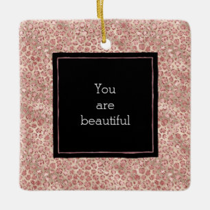 Blütenrosa Glitzer Leopard Keramikornament