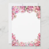 Blütenrosa Glitzer Tiara Quinceñera Einladung (Rückseite)