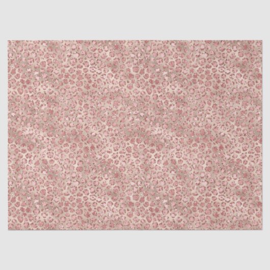 Blütenrosa Glitzy Glitzer Leopardrucke Seidenpapier (Vorderseite)