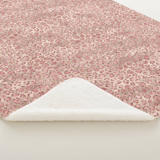 Blütenrosa Glitzy Glitzer Leopardrucke Sherpadecke (3/4)