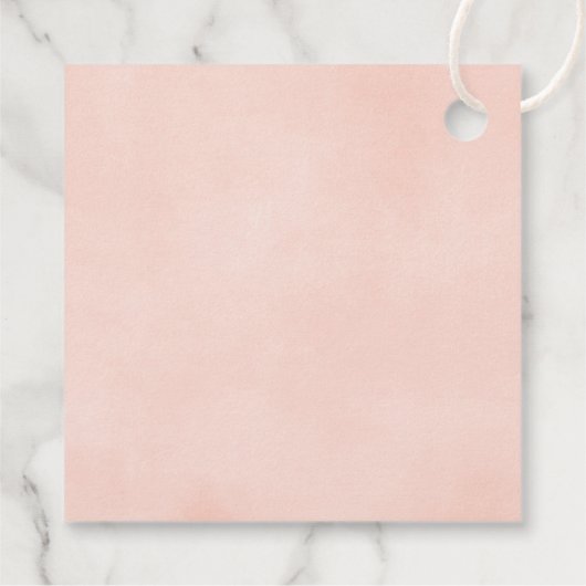 Blütenrosa Goldblortafel erste Kommune Geschenkanhänger (Rückseite)