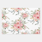 Blütenrosa Goldblumenhochzeit Geschenkpapier Set (Vorderseite 2)