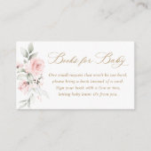 Blütenrosa-goldene Babydusche Bücher für Baby Begleitkarte (Vorderseite)