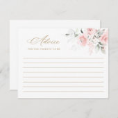 Blütenrosa-goldene Babyduschkarte Begleitkarte (Vorne/Hinten)