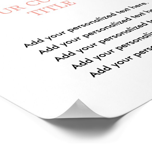 Blütenrosa goldfarbenes Blumenschild Poster (Ecke)