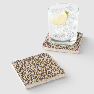 Blütenrosa Goldleopard Steinuntersetzer