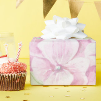 Blütenrosa, grüne, farbenfrohe Aquarellmalerei Geschenkpapier