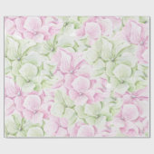 Blütenrosa, grüne, farbenfrohe Aquarellmalerei Geschenkpapier (Flach)