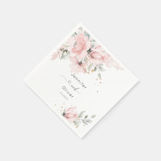 Blütenrosa Hochzeit Serviette (Ecke)