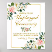 Blütenrosa Hochzeitsgold entkoppelt Poster (Vorne)