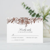 Blütenrosa Hochzeitskarte RSVP Karte (Stehend Vorderseite)