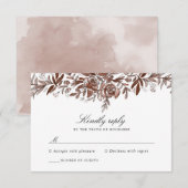 Blütenrosa Hochzeitskarte RSVP Karte (Vorne/Hinten)