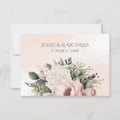 Blütenrosa Hochzeitskarte RSVP Karte (Rückseite)