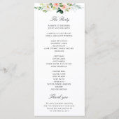 Blütenrosa Hochzeitsprogramm Programm (Rückseite)