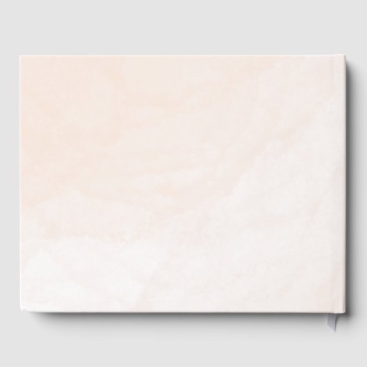 Blütenrosa Hochzeitsschrift mit individuellem Gäst Gästebuch (Rückseite)