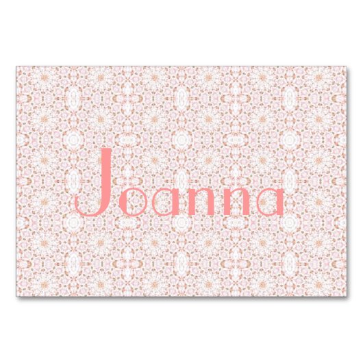 Blütenrosa Horizontal 3,5" x 5" Tablecard, Basic Tischnummer (Vorderseite)
