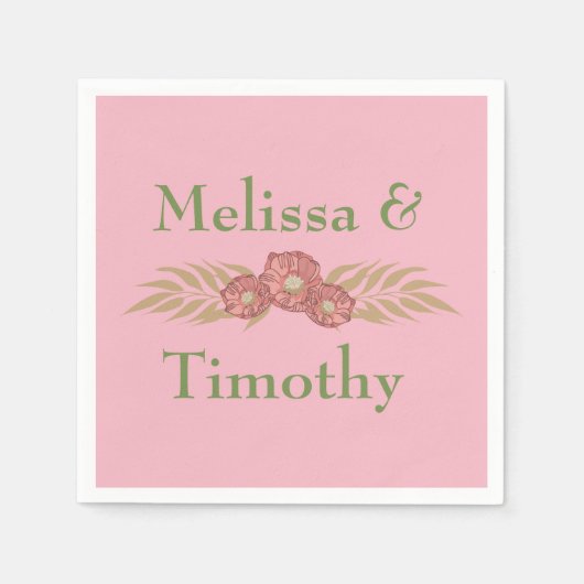 Blütenrosa im Hintergrund Serviette (Vorderseite)