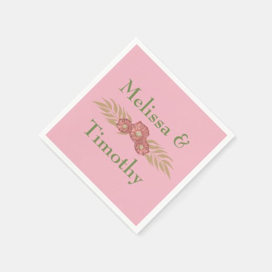 Blütenrosa im Hintergrund Serviette (Ecke)