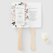Blütenrosa | Imitats Gold Geometric Wedding Fächer (Vorne und Hinten)