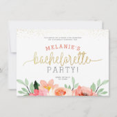 Blütenrosa Junggeselinnen-Abschied Beilage Einladung (Vorderseite)
